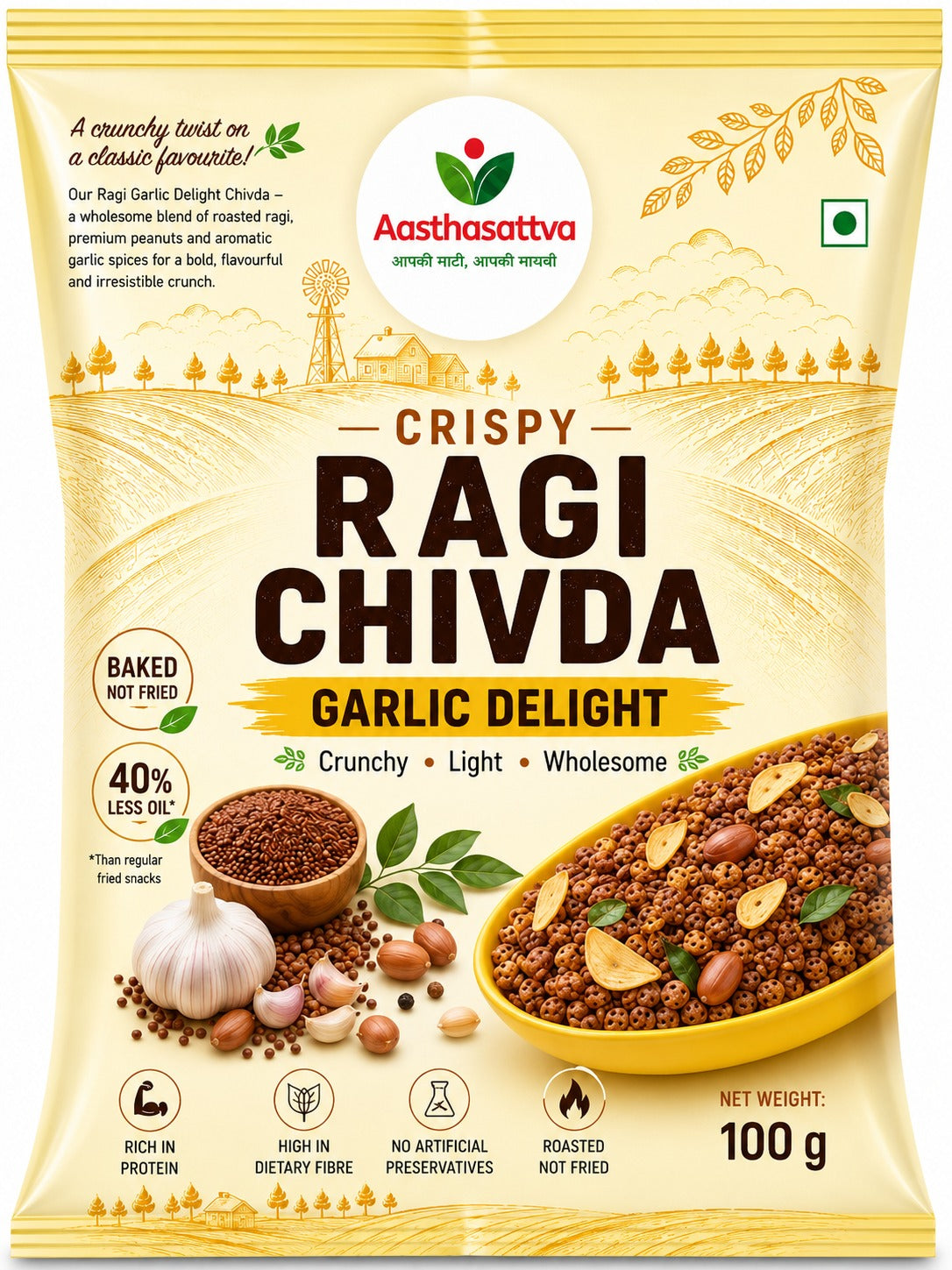 Ragi Chivda - Garlic Delight