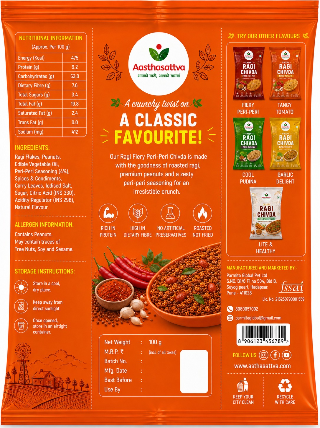 Ragi Chivda - Peri Peri