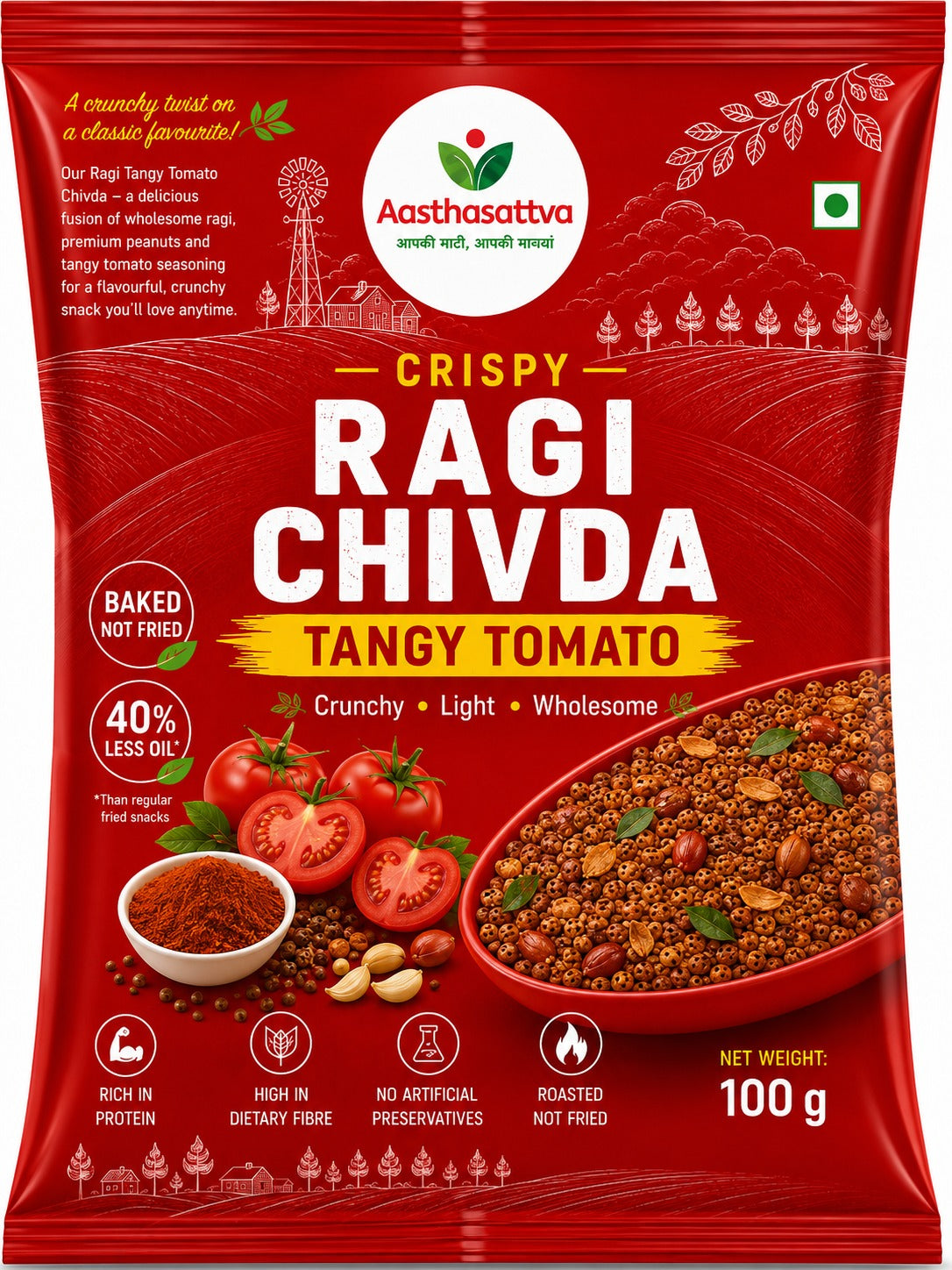 Tangy Tomato Ragi Chivda